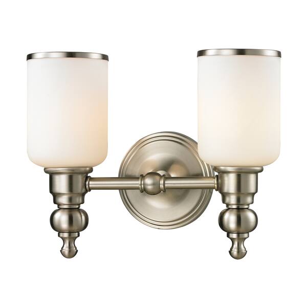 slide 2 of 2, Bristol Collection 2-light bath in Brushed Nickel