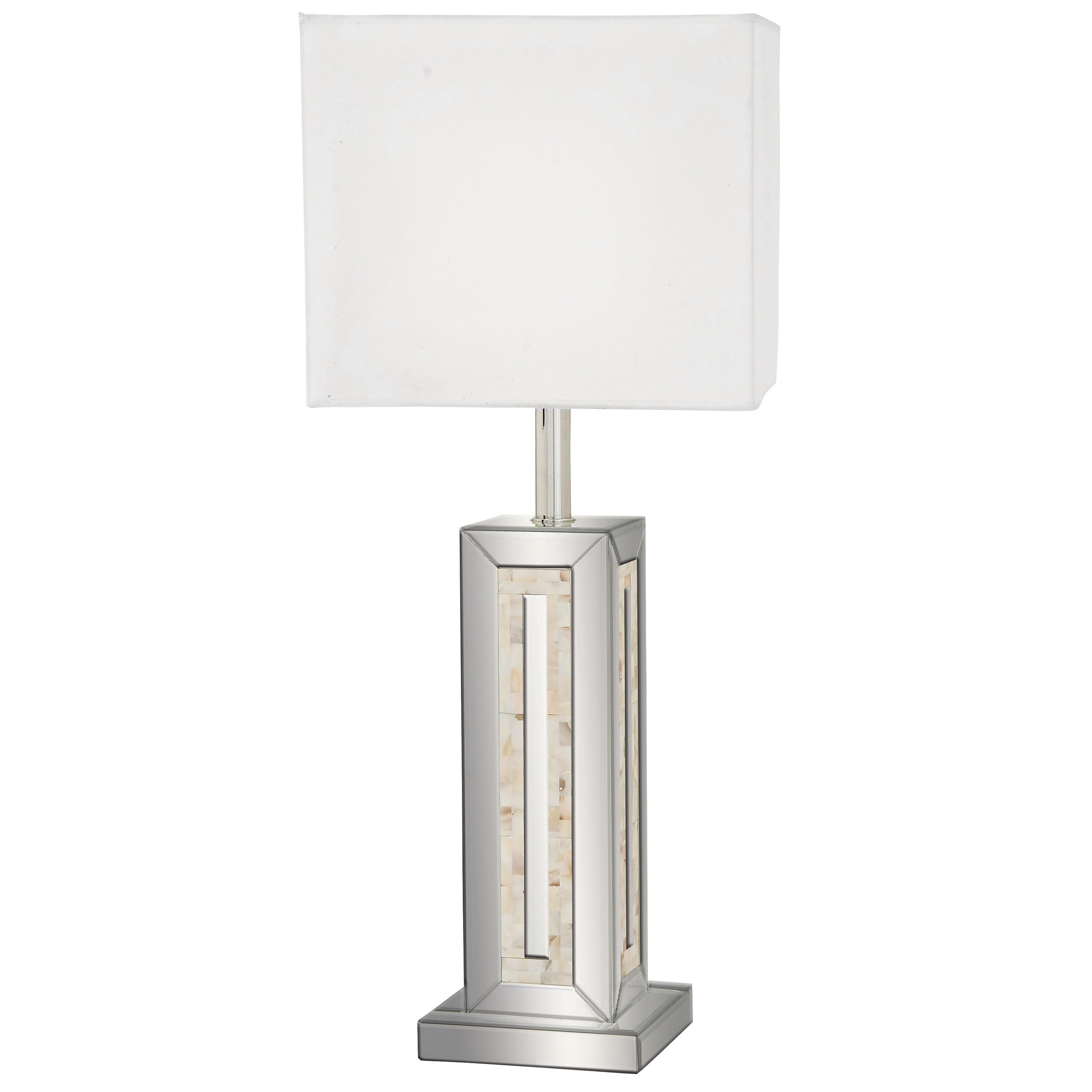 Regina Tall Mirror And Capiz Shell Table Lamp