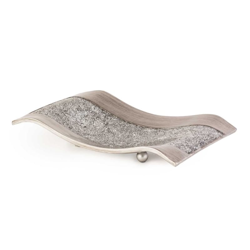 Creative Scents Schonwerk Silver Finish Decorative Centerpiece Dish Serving Tray