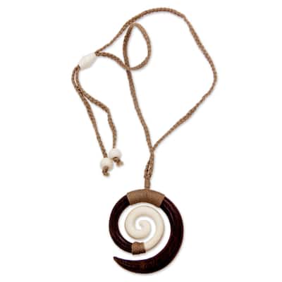Sono Wood Bone 'Hypnotic Borneo' Necklace (Indonesia)