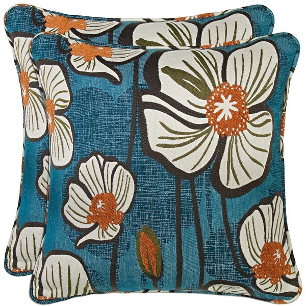 Shop Better Living Blue and Orange Floral 20inch Decorative Feather