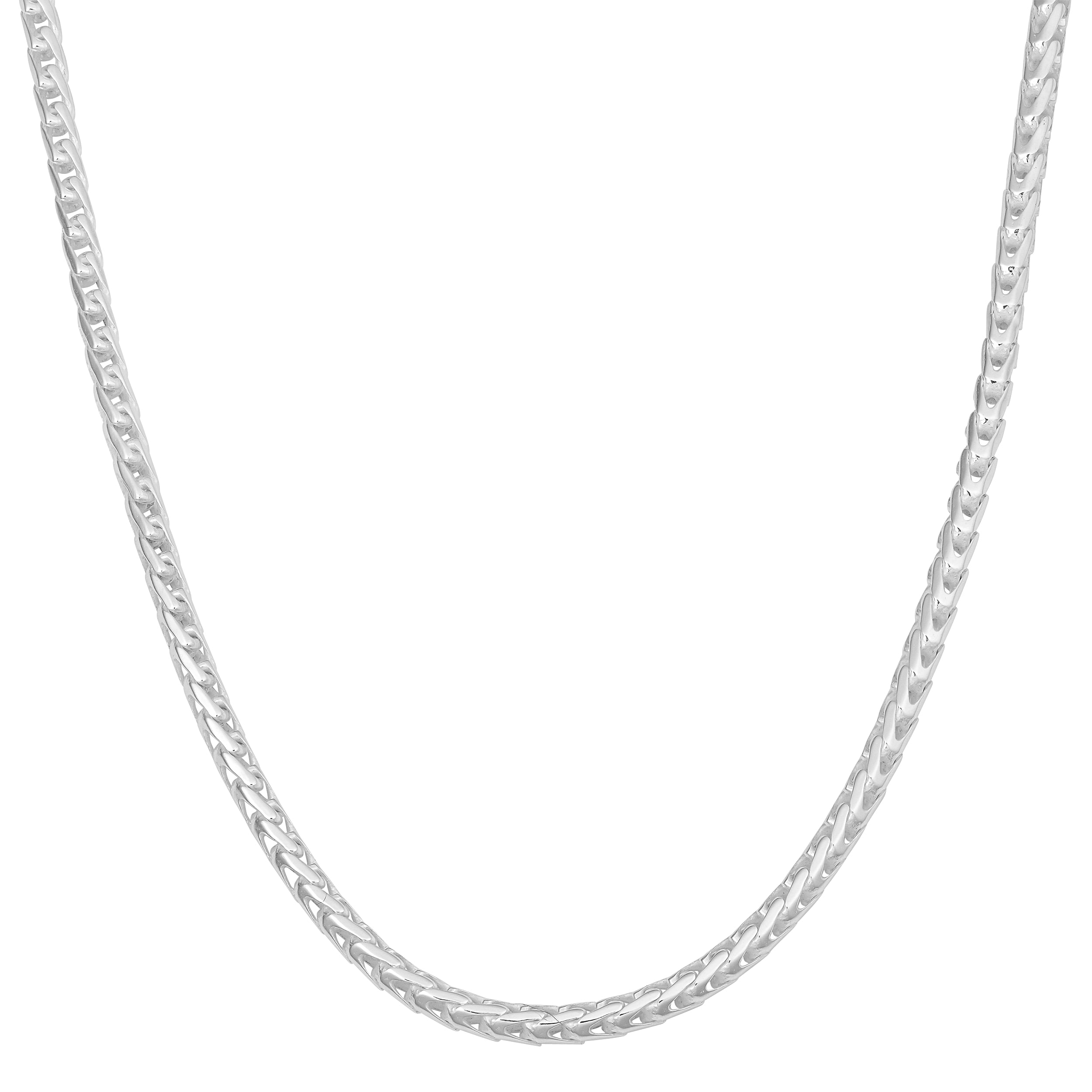 Au Naturale Sterling Silver High Polished Italian Franco Chain Necklace (2 mm)