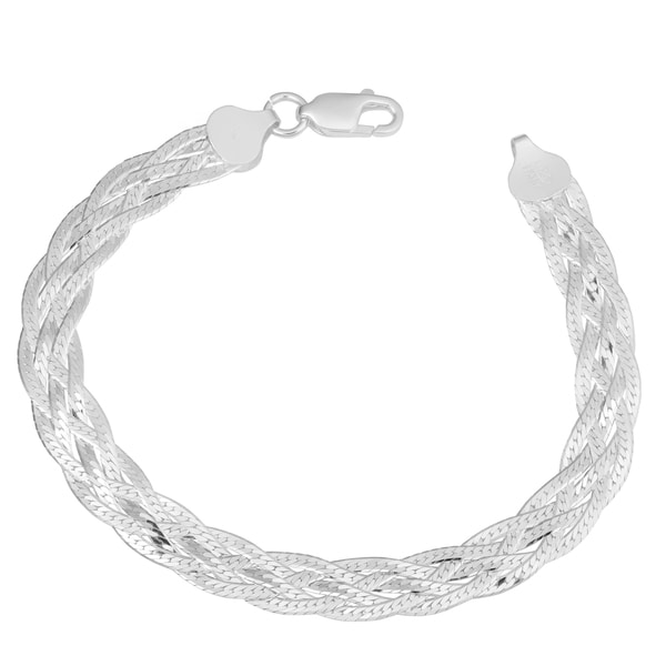 Fremada Sterling Silver High Polished Braided Herringbone Fremada Sterling Silver High Polished Braided Herringbone Bracelet 7 5 Inch