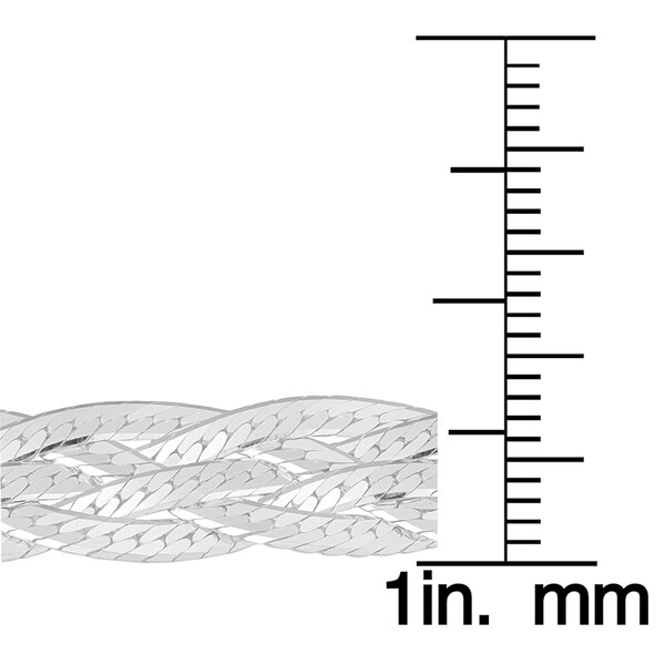 Fremada Sterling Silver High Polished Braided Herringbone Bracelet (7.5 inch)