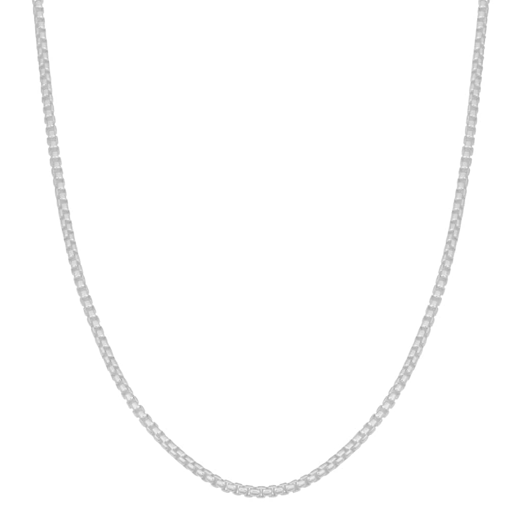 Fremada Sterling Silver 1.1-mm High Polished Round Box Link Chain Necklace
