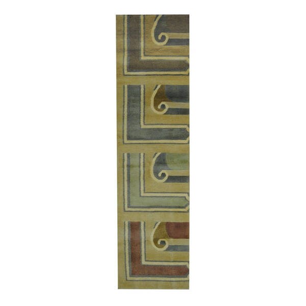 Handmade Tibetan Wool Runner (India) - 2'2 x 8'