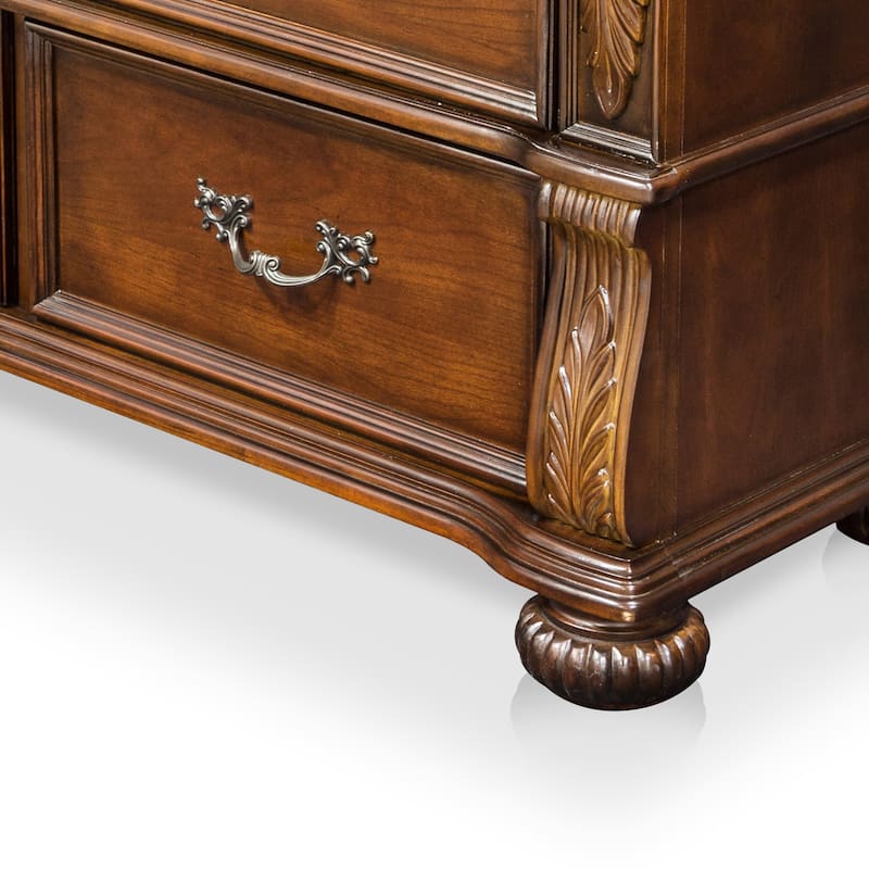 Ulis Traditional 50-inch 4-Drawer Cherry Media Chest by Furniture of America