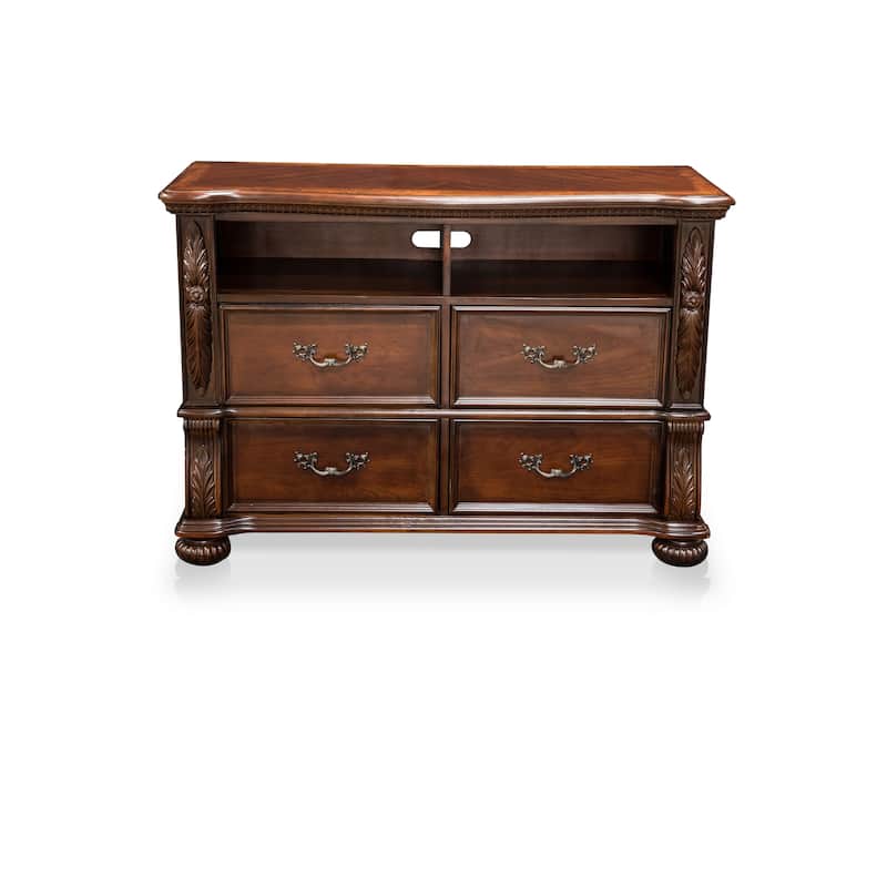 Ulis Traditional 50-inch 4-Drawer Cherry Media Chest by Furniture of America