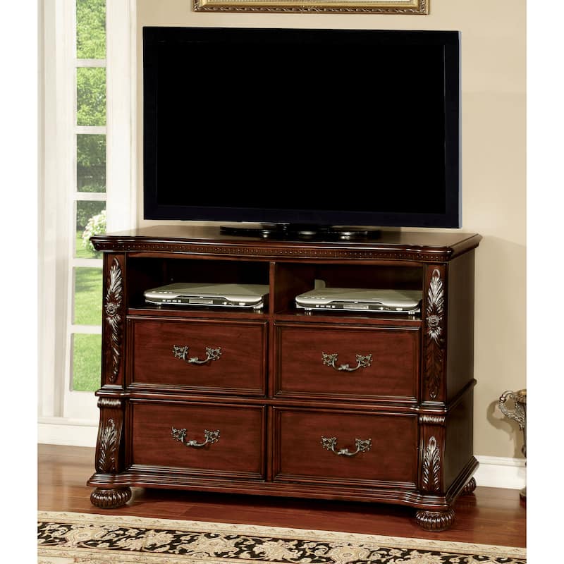 Ulis Traditional 50-inch 4-Drawer Cherry Media Chest by Furniture of America