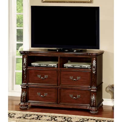 Ulis Traditional 50-inch 4-Drawer Cherry Media Chest by Furniture of America