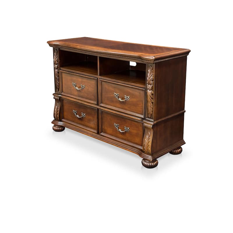 Ulis Traditional 50-inch 4-Drawer Cherry Media Chest by Furniture of America