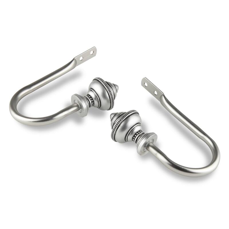 InStyleDesign Manor Curtain Holdback - n/a - Nickel Finish/Satin/Silver Finish - satin nickel