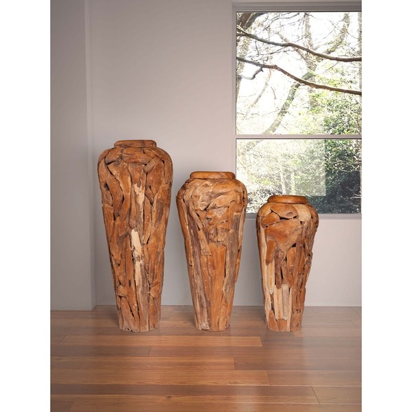 Zuo Geode Natural Teak Wood Vase - 17164829 - Overstock.com Shopping ...