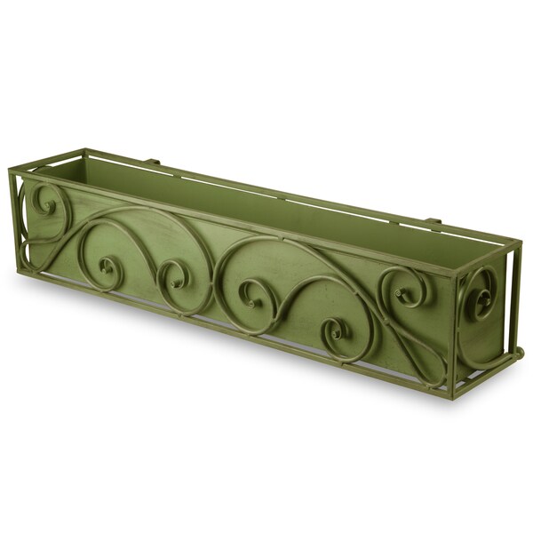 Antique Green Scroll Window Box