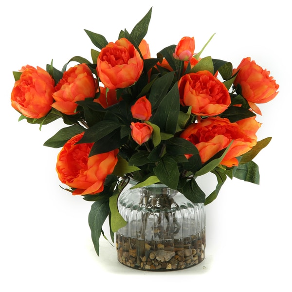 Shop D&W Silks Flowers in Ribbed Glass Free Shipping Today