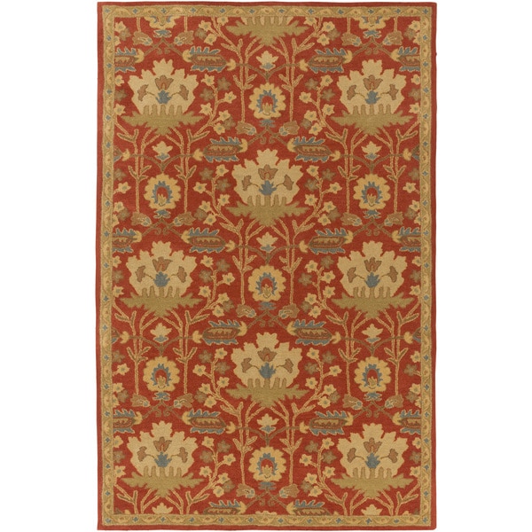 Hand-Tufted Widnes Floral Wool Area Rug