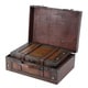 preview thumbnail 2 of 3, Wooden Vintage Luggage Trunks - Antique Carry on Suitcase Storage Box with Hinged Lids, Old-Fashioned Decorative Box - brown