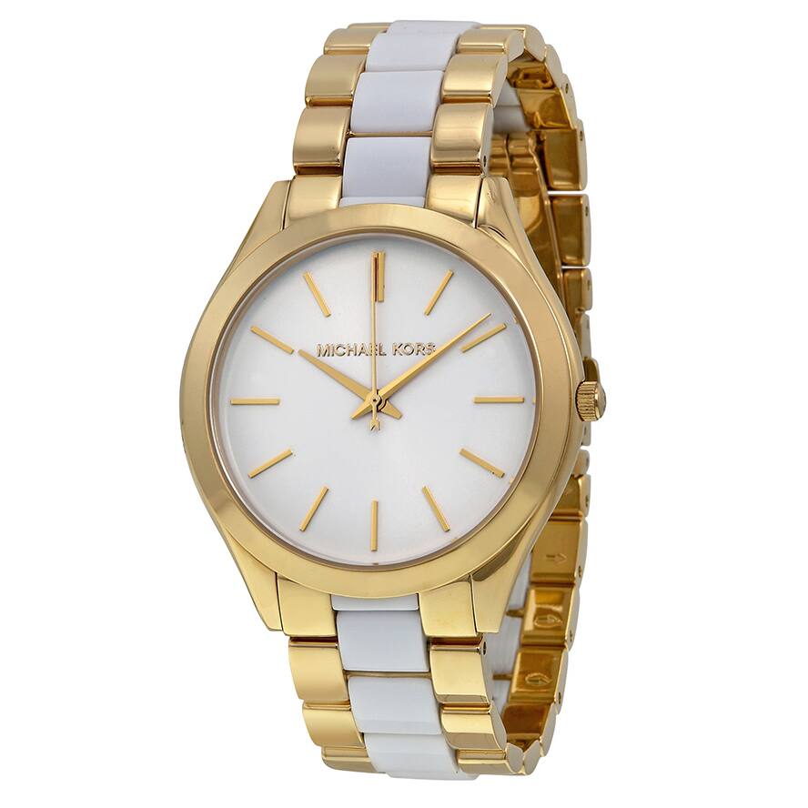 Michael Kors Women's MK4295 'Slim Runway' Two tone Stainless Steel Watch