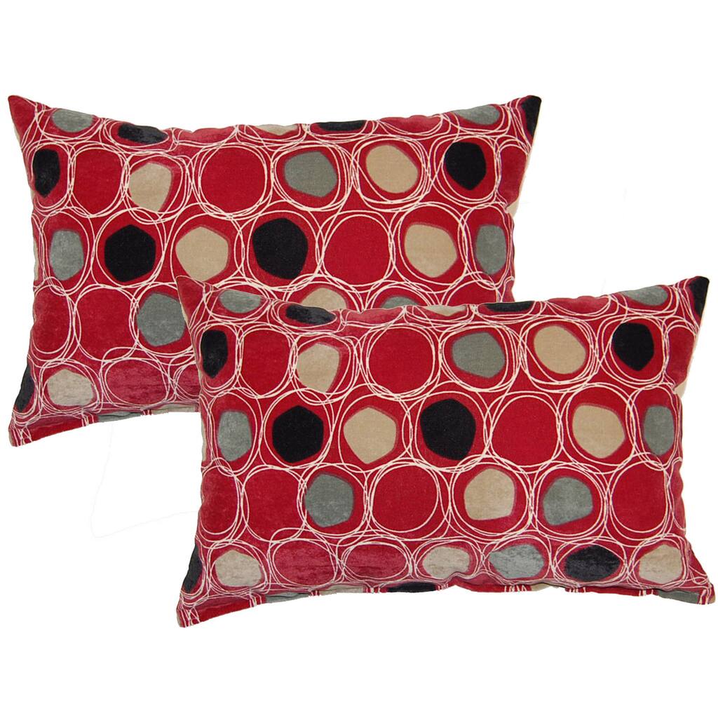 Ella Red Decorative Throw Pillow (Set of 2)