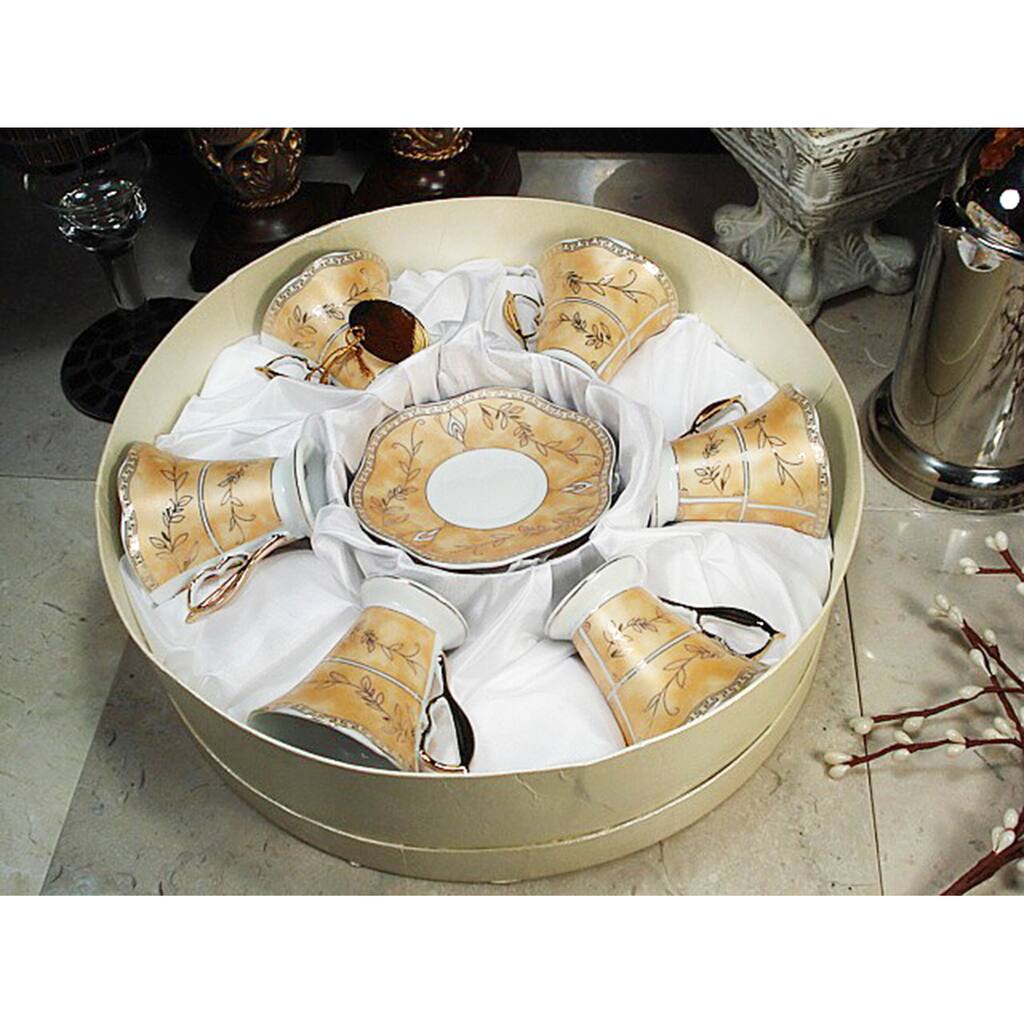 D'Lusso Designs Twelve-piece Gold Espresso Set