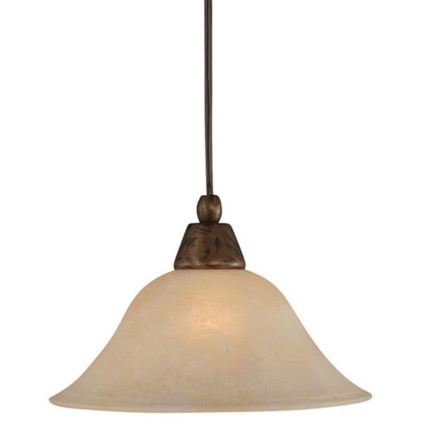 Cambridge 1 Light Bronze 7 in. Pendant with Amber Marble Glass