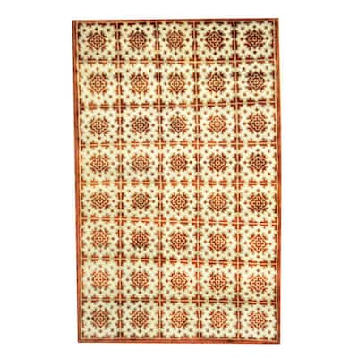 HERAT ORIENTAL 5X8 Handmade Medallion Tibetan Wool Rug - 5' x 8'