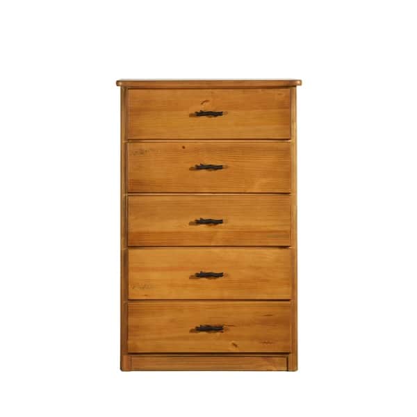 Shop Timber Creek 5 Drawer Old Pine Finished Solid Wood Log Chest