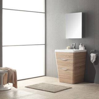 Fresca Milano 26-inch White Oak Modern Bathroom Vanity with Medicine Cabinet