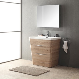 Fresca Milano 32-inch White Oak Modern Bathroom Vanity with Medicine Cabinet (White Oak)