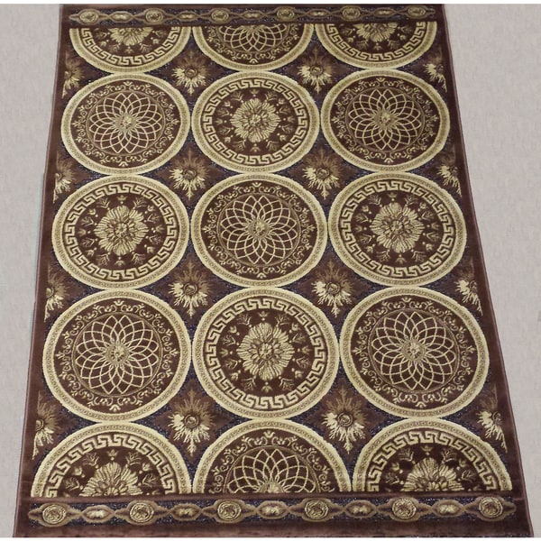 LYKE Home Hazel Brown Area Rug (5' x 8')