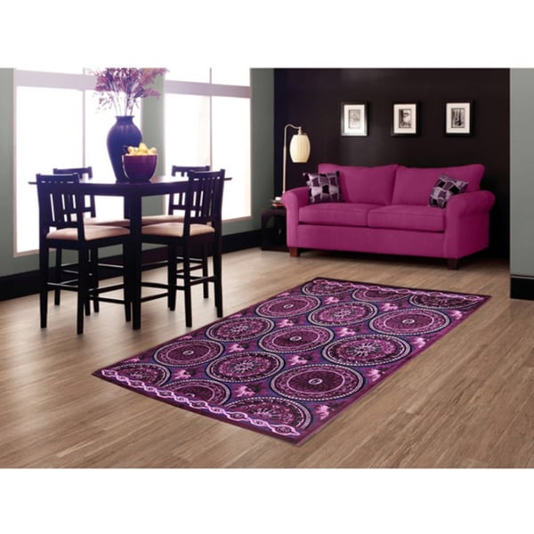 LYKE Home Hazel Lilac Area Rug (5' x 8')