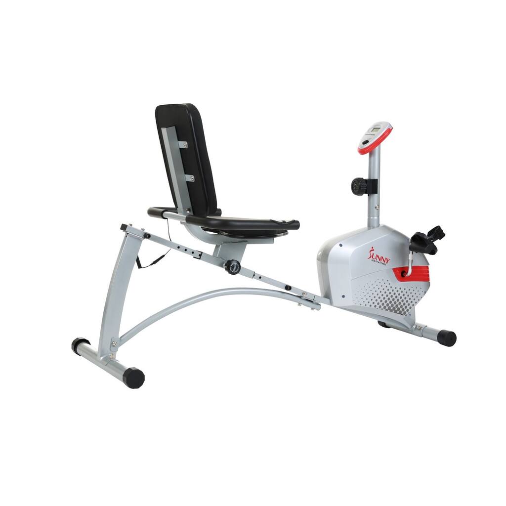 Sunny Health and Fitness SF-RB4417 Magnetic Recumbent Bike - Silver