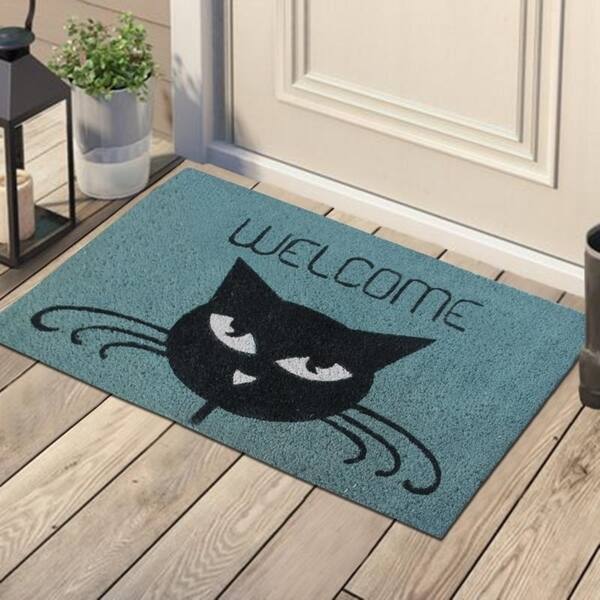 Shop Welcome Cat Coir Door Mat 18 X 30 Free Shipping On