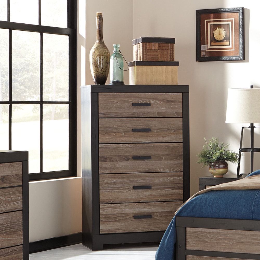 Shop Signature Design By Ashley Harlington Grey Five Drawer Chest