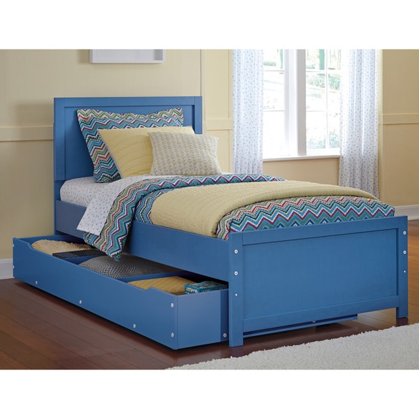 Signature Design By Ashley Bronilly Metal Blue Twin Bed with Trundle ...