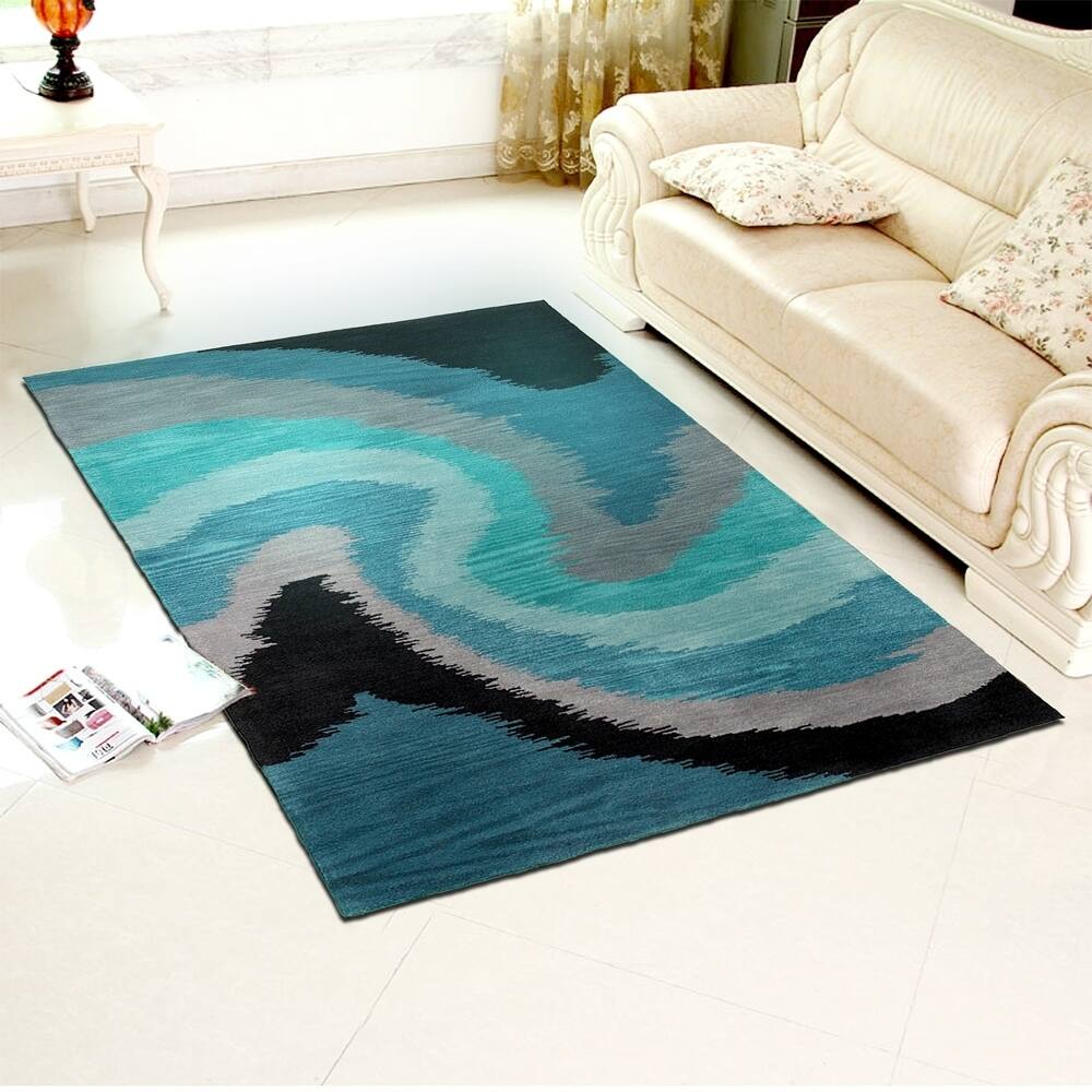 Sevita Hand-tufted Blue Poly-acrylic Rug - 9' x 12'9"/Surplus