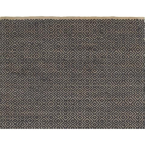 LR Home Jute Elite Natural Indigo Handmade Rug (5' X 7'9) - 5' x 7'9"