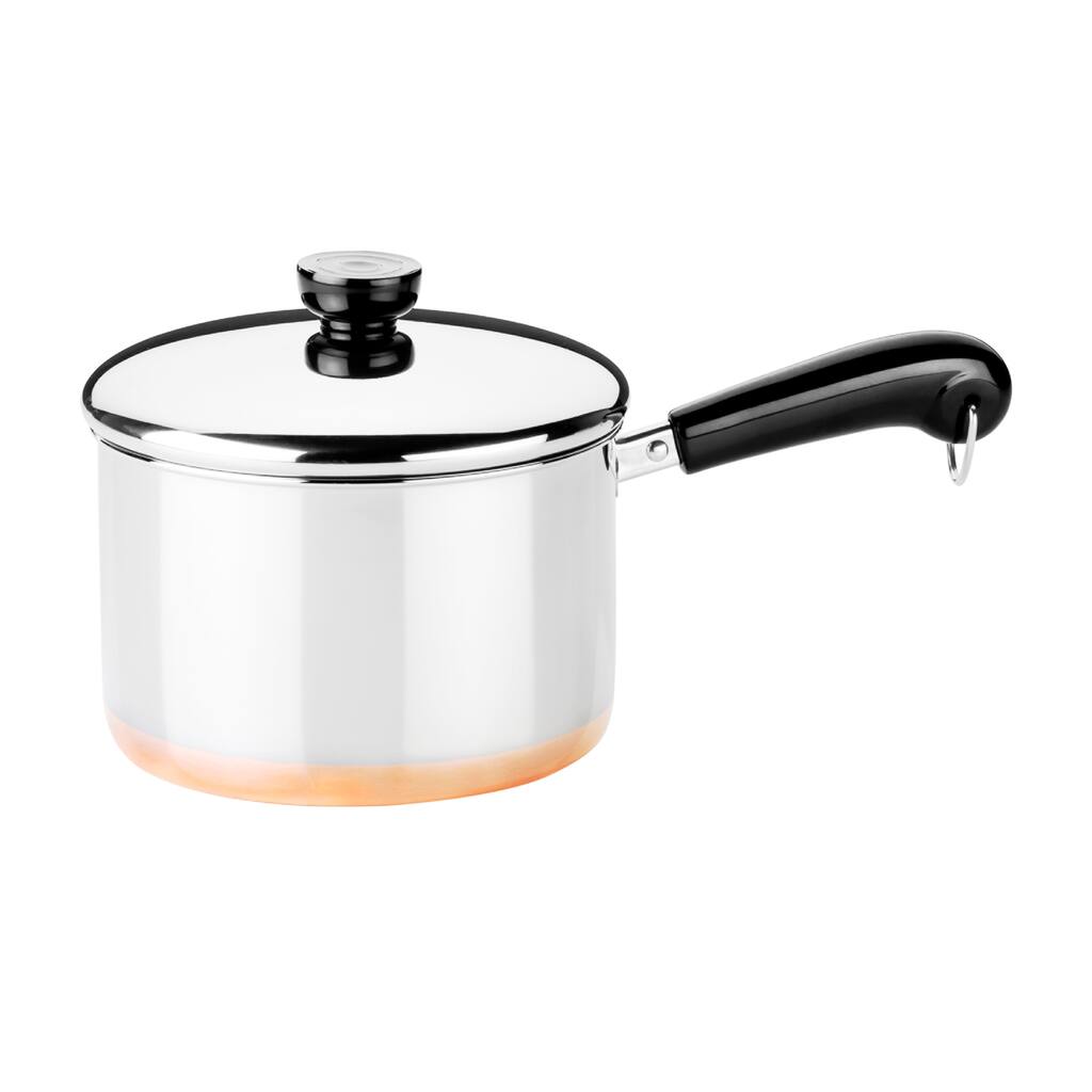 Revere 1400 Line Stainless Steel Copper Bottom 2-quart Covered Saucepan