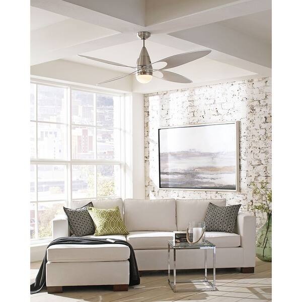 Shop Monte Carlo Butterfly Brushed Steel 54 Inch Ceiling Fan