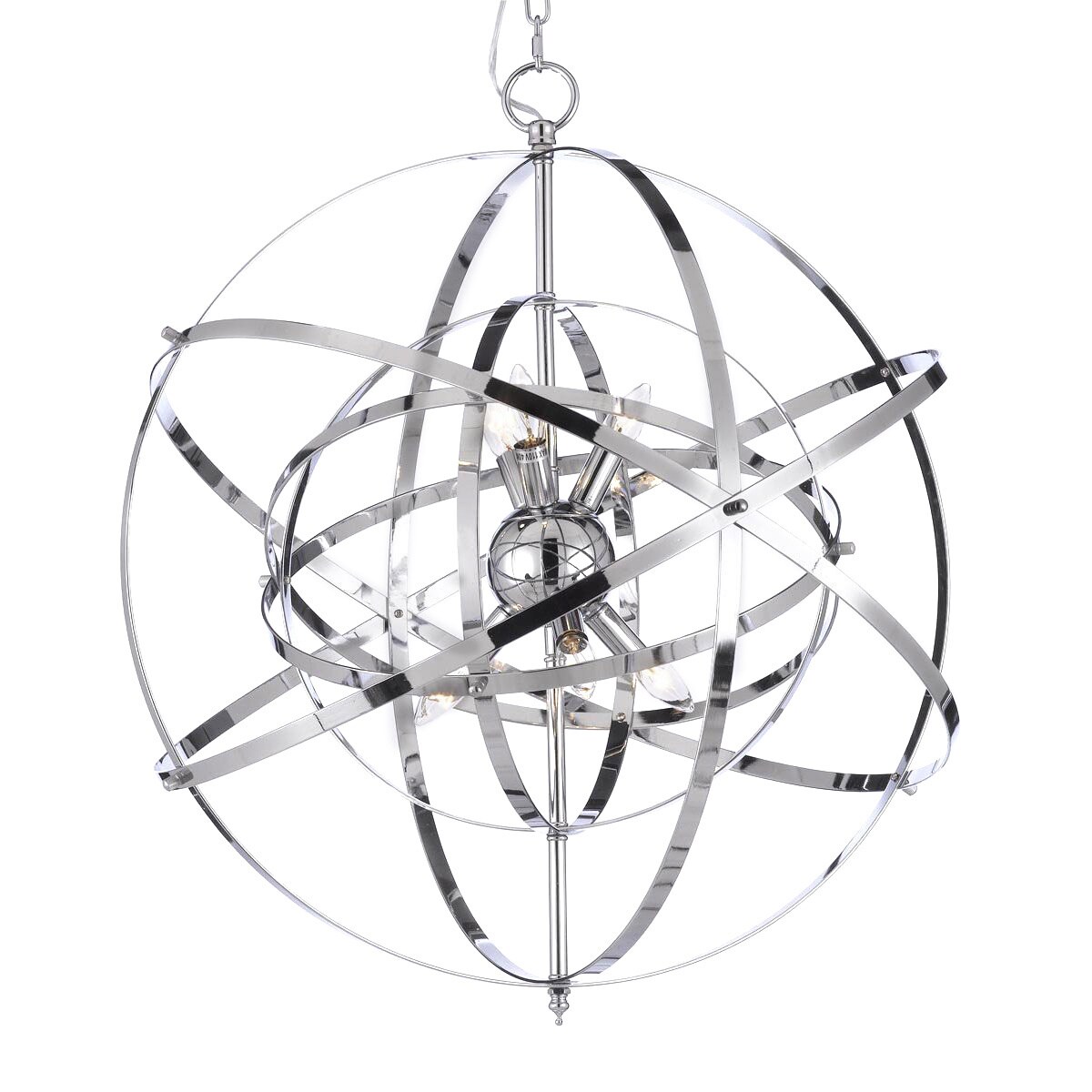 Foucault's Orb Chrome Chandelier Light Fixture (chrome) - Chandeliers For Bedrooms by Overstock.com