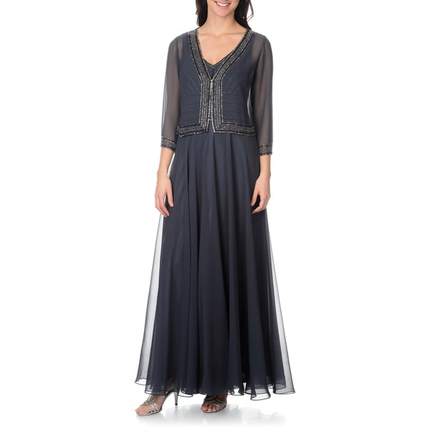 Patra Womens 2 piece Evening Gown with Matching Sheer Cardigan