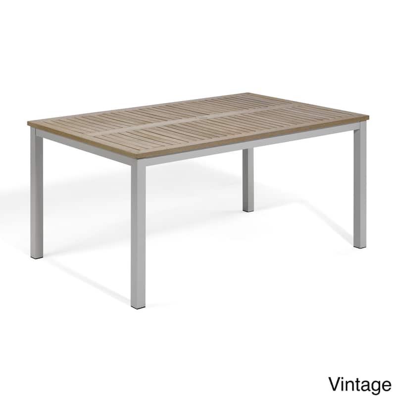 Travira 63 inch Dining Rectangular Table - Aluminum/Vintage