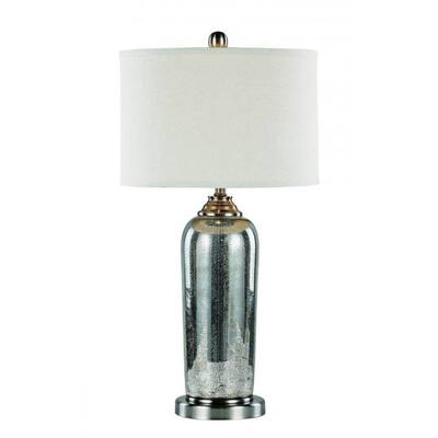 Cambridge 1-light Brushed Nickel 30.5-inch Table Lamp with White Linen