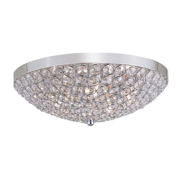 Cambridge Polished Chrome Flush Mount with Crystal Shade   17172454