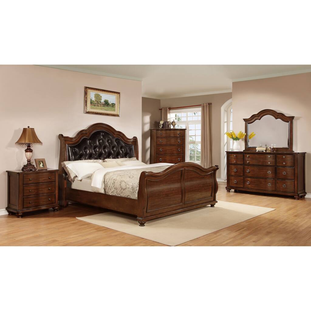 Elizabeth Warm Walnut Queen Bed