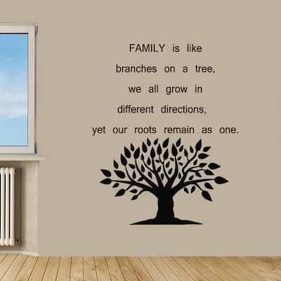 Family Tree Quote Sticker Vinyl Wall Art
