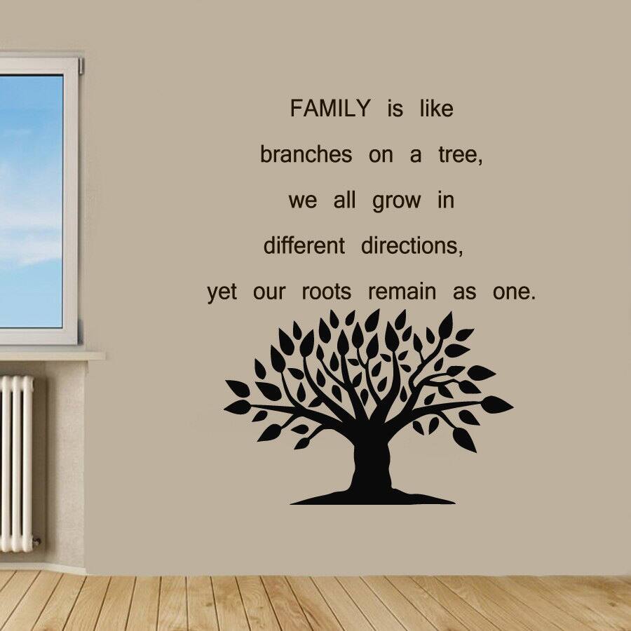 Family Tree Quote Sticker Vinyl Wall Art