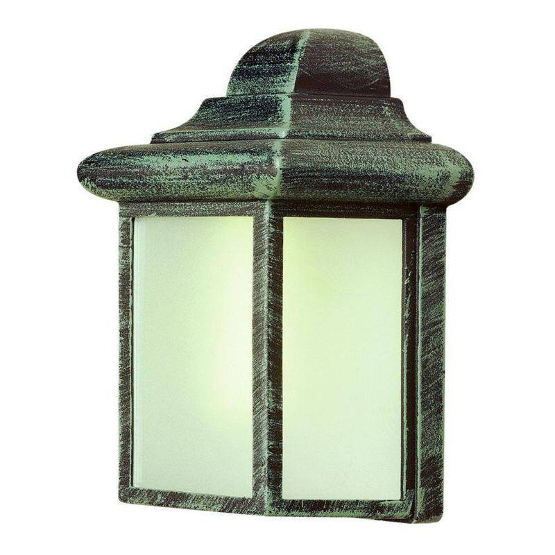 Cambridge Verde Green Finish Outdoor Wall Sconce with Beveled Shade