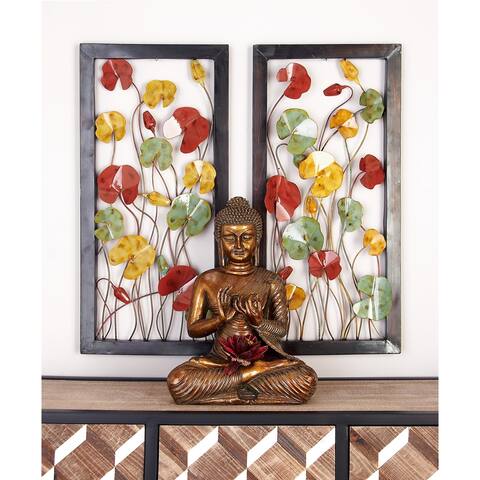 Multi Iron Traditional Wall Decor Floral and botanical (Set of 2) - Multi-color