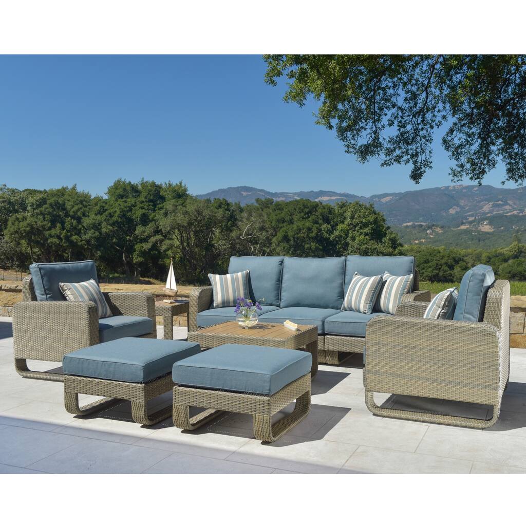 Corvus Ashena Hand-woven 9-piece Outdoor Wicker Set